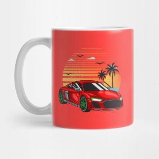 Red R8 on beach Mug